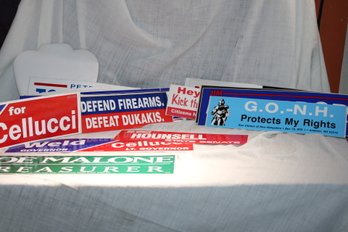 Political Bumper Stickers, 23 Total, 1980's, 1990s, & 2000s - Vintage -massachusetts, Commentary And More