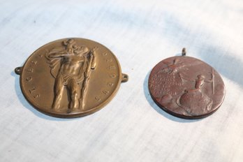 Seal Of City Of New Britian,presented With Grateful Recongnition,St.christopher Hot Rod Bronze Brass Era