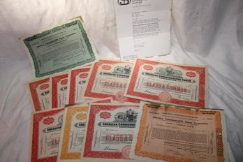 Ephemera - Early 1900's Stock Certificates American Commonwealths Power