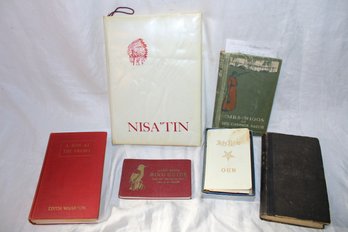 Ephemera - 6 Books 58' Yearbook, Bible, School Book, Bird Guide, Son At The Front, Mrs.wiggs