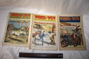 Ephemera - Early 1900-1910 Magazines 'Work And Win' Nice Colors!!