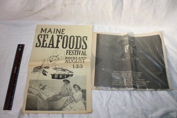 Ephemera - 1960's-80's Collectable Papers, Maine Seafood Fest, Movie Ads 80's