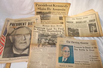 Ephemera - 1960s 3 Dead President Papers Truman, F.D.Roosevelt, J.F.Kennedy