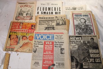 Ephemera - 1960-1990's Obscure Magazines And Papers, Village Voice, Rolling Stone, Enquirer, NEWS