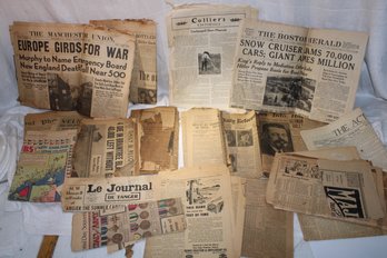 Ephemera - 1920-30's Newspapers  Articles Include Amelia Earhart - Adolph.H