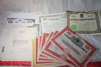 Ephemera - 10 Stock Certificates 1912, 1930's