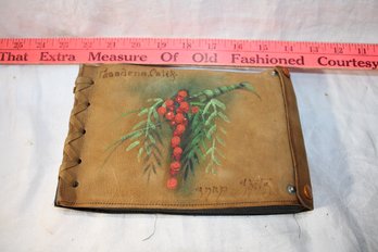 Ephemera - 1930-40 Hand Painted Leatherbound Photo Album 20 Pages