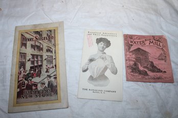 Ephemera - 3 Early 1900's Pamphlets