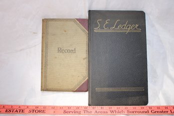 Ephemera - 2 Antique Ledgers, Written In And Cancelled 1940-50's