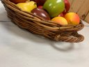BASKET WITH WOODEN FRUIT