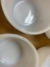 MILK GLASS CELERY DISHES AND CUSTARD CUPS