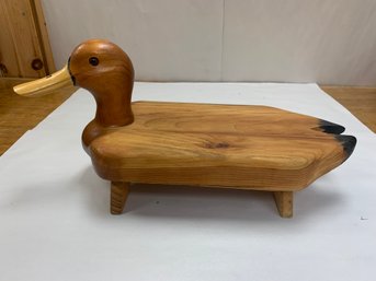 WOODEN DUCK STOOL/SHELF