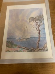 PETER WONG SIGNED LITHOGRAPH 'LIGHTHOUSE'
