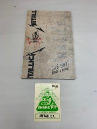 1991 METALLICA STAGE PASS AND PROGRAM