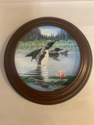 DON LILEGER LOON FRAMED COLLECTOR PLATE 'REGAL WINGS'
