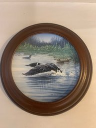DON LILEGER  LOON FRAMED COLLECTOR PLATE 'TIME TO FLY'