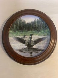 DON LI LEGER FRAMED LOON COLLECTOR PLATE 'TAKE TO THE AIR'