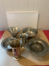 LOT OF 6 PEWTER PIECES ALL MARKED
