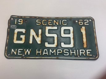 1962 N.H. SCENIC LICENSE PLATE