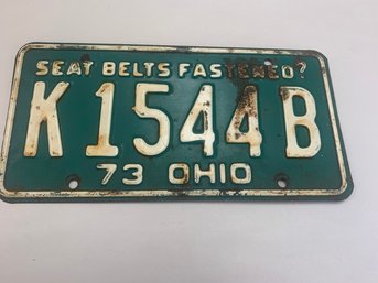 1973 OHIO LICENSE PLATE