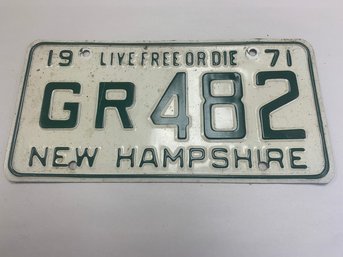 1971 N.H. LICENSE PLATE