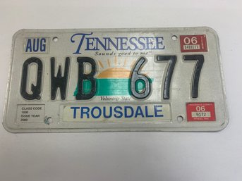 TENNESSEE LICENSE PLATE