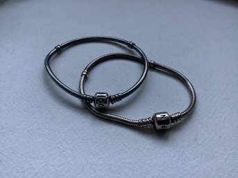 2 AUTHENTIC PANDORA BRACELETS STERLING SILVER