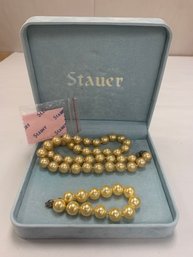 PAIR OF STAUER PEARL NECKLACE/WRIST WITH ORIGINAL CASE