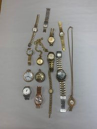 WATCH LOT WITH POCKET WATCH   NOT TESTED