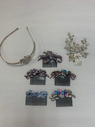 LOT OF COMBS AND HEADBAND