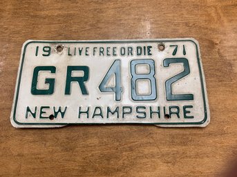 1971 NH LICENSE PLATE