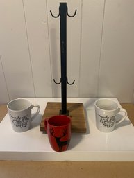 COFFEE CUP SPINNER TREE WITH 3 CUPS