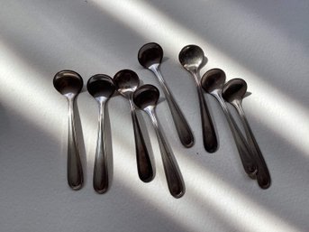 SET OF 8 STERLING SILVER SALT SPOONS  33.1 GRAMS       W/MAKERS MARK