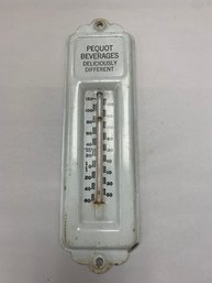 VINTAGE PEQUOT BEVERAGE METAL THERMOMETER    WORKS