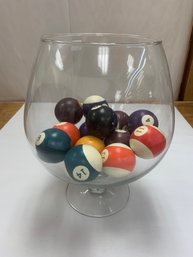 VASE FULL OF POOL BALLS