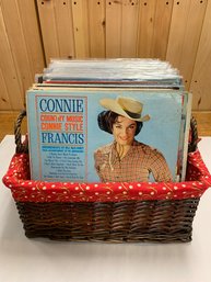 BASKET WITH 55 ALBUMS