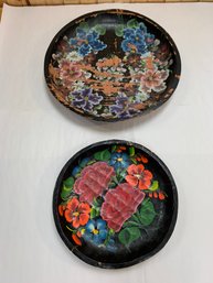 HAND PAINTED WOODEN BOWLS