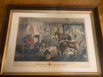 CURRIER AND IVES EARLY FRAMED LITHO