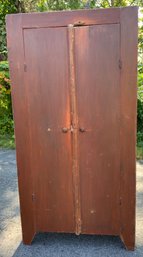 Pine Cupboard, Old Red Paint, 4 Shelves