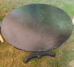 Round Table W/ Turned Metal Pedestal