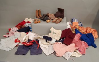 LOT OF VINTAGE DOLL CLOTHES & SHOES