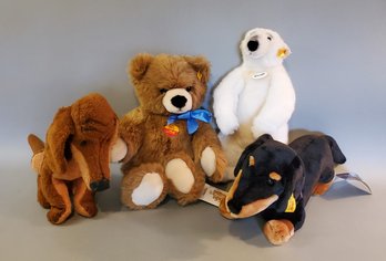 Lot Of 4 Plush Steiff Animals