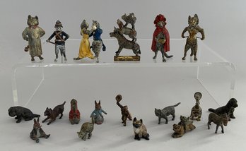 Lot Of 18 Cold Painted Bronze Miniature Animals