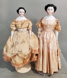 LOT OF 2 GERMAN CHINA HEAD DOLLS