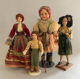 Lot Of 4 Foreign Dolls