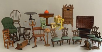 Box Lot Of Doll House Furniture
