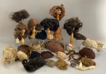 Box Lot Of Assorted Doll Wigs
