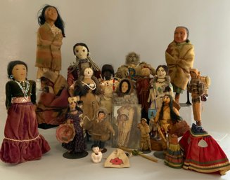 Large Lot Of Indian, Eskimo & Native Dolls