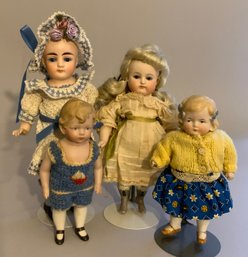 4  Small All Bisque Dolls