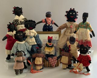 Lot Of Black Cloth Dolls